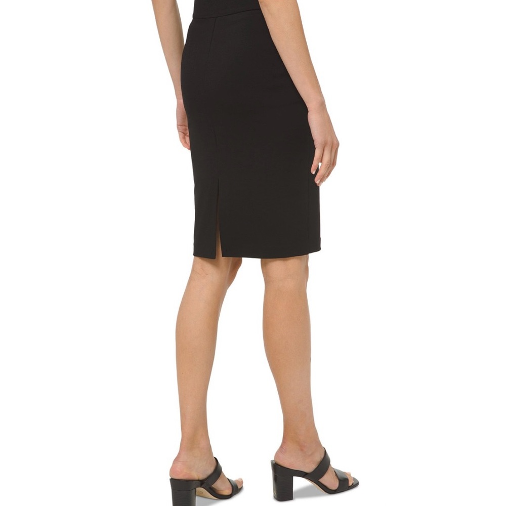Michael Kors Plus Size Ponte Knit Black Pencil Skirt - Picture 2 of 5